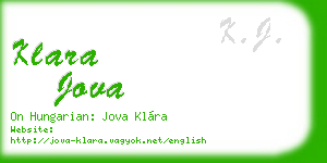 klara jova business card